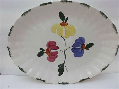 Blue Ridge Dinnerware Platter Painted Daisy Southern Potteries Blue