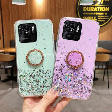 Jual XIAOMI POCO C40 SOFT CASE CLEAR GLITER POPSOCKET MOTIF BEAR