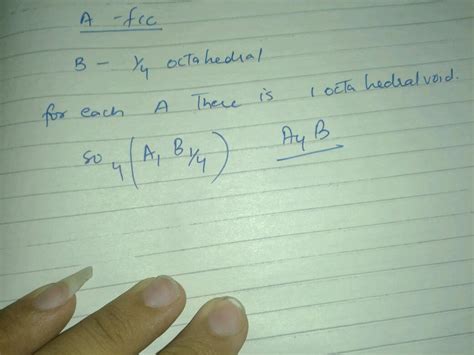 B In A Compound Atom A Has Fcc Arrangement And B Is Present In Of