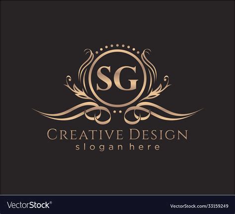 initial sg beauty monogram  elegant logo design