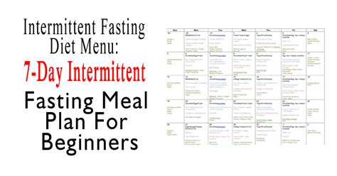 7 Day Intermittent Fasting Meal Plan For Beginners