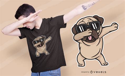 Descarga Vector De Dise O De Camiseta De Perro Pug Dabbing