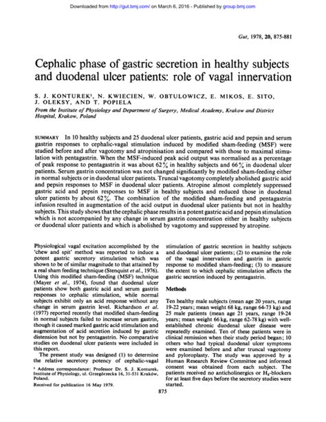 Cephalic phase of gastric secretion in healthy subjects and