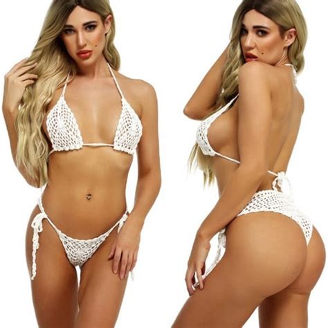 See Through Bikini Crochet Bikini Swimming Suit For Women Bra And Panty