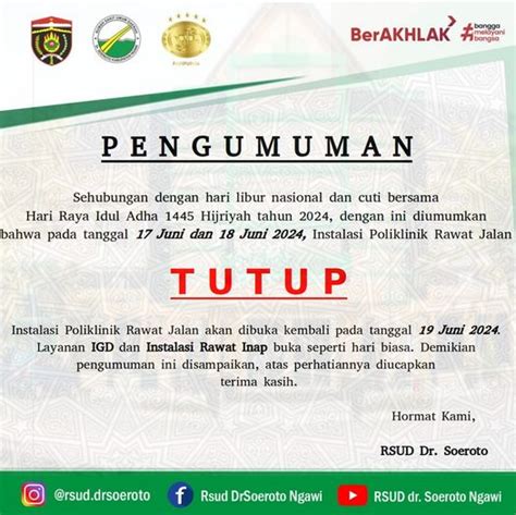 Pengumuman Libur Nasional Dan Cuti Bersama Peringatan Hari Raya Idul Adha 1445 Hijriyah Tahun