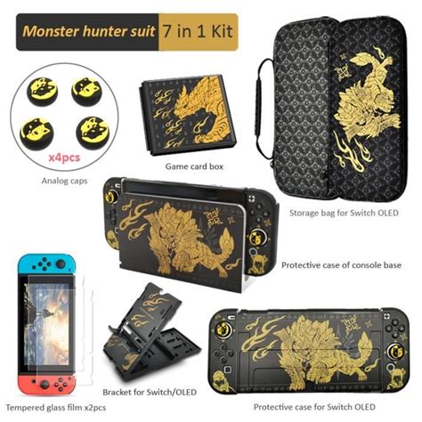 M COMMUTATEUR OLED Sac De Rangement Monster Hunter Pour Nintendo