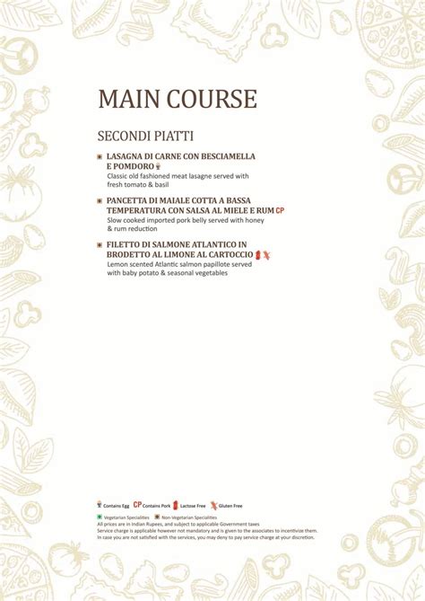 ottimo cucina italiana menu menu  ottimo cucina italiana itc grand