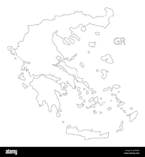 Greece Outline Silhouette Map Illustration Stock Vector Image Art Alamy