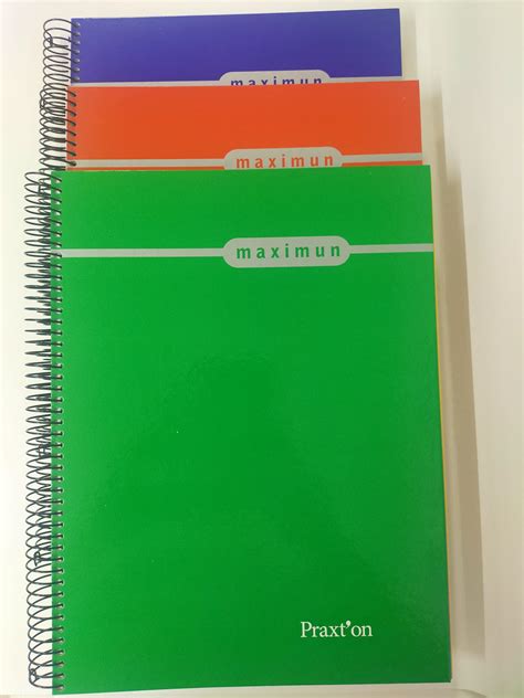 Cuaderno Espiral Praxton Maximun A Hojas Colores Tapa