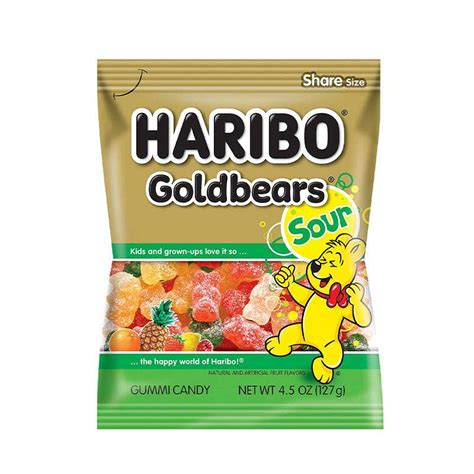 Haribo Gummi Candy Sour Gold Bears Share Size