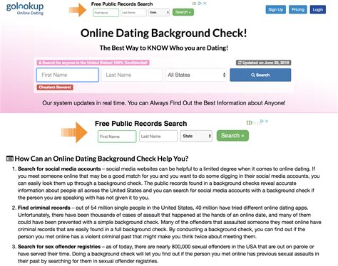 Free Background Check For Online Dating How To Run A Free Background