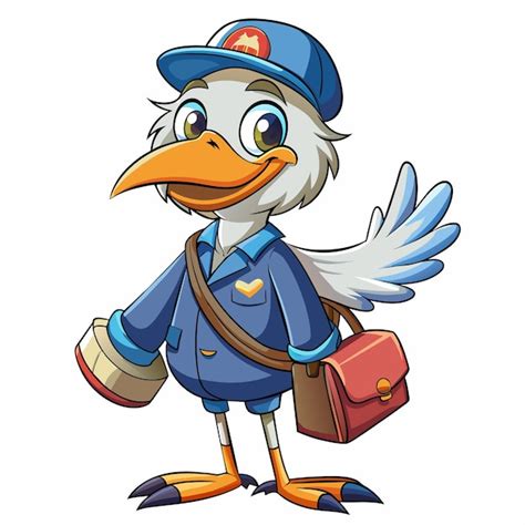 Un Dibujo De Dibujos Animados De Un Pato Con Una Gorra Azul Y Una Letra