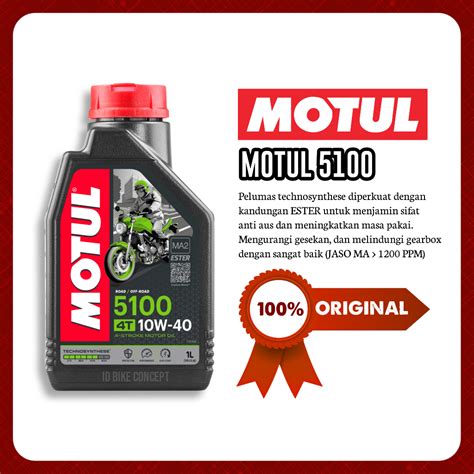 Jual OLI MOTUL 5100 10W 40 SYNTHETIC ESTER 1L ORIGINAL Shopee Indonesia