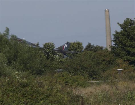 The Hawker Hunter jet is seen plummeting twoards the ground as it ...