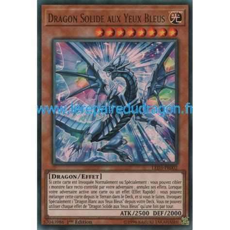 Carte Yu Gi Oh Dragon Solide Aux Yeux Bleus Ur Led