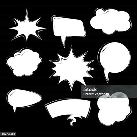 Set Of Comic Speech Bubbles Vector Illustration And Graphic Elements