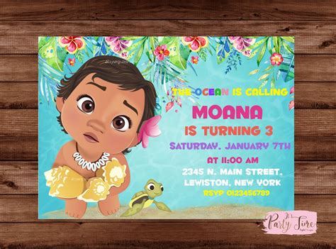 Cumpleaños de Moana Moana invitación fiesta de cumpleaños de Party