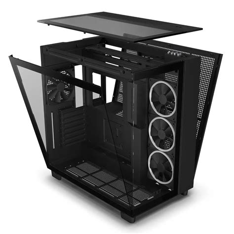 NZXT H9 Elite Black Mid Tower Tempered Glass PC Gaming Case Black