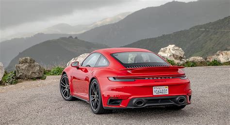 Porsche Turbo S Coupe Color Guards Red Rear Three Quarter