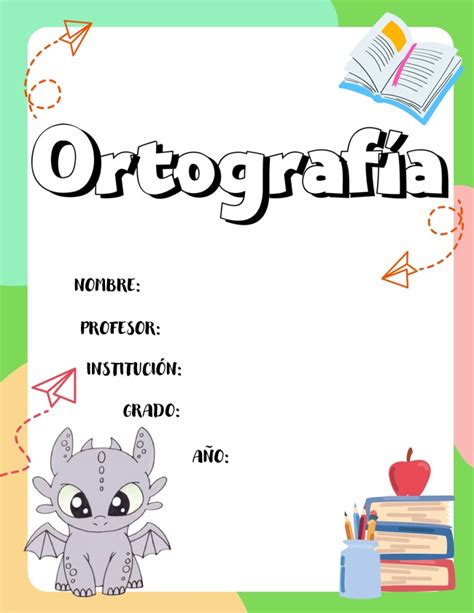 Llᐈ Carátula De Ortografía Para Primaria Descargar En Word