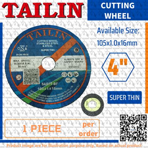 Tailin Cutting Wheel Disc Inch X X Mm Super Thin Sa T Bf