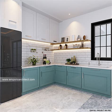 Desain Dapur Interior Rumah Klasik Modern Lantai Ibu Rm Di Jakarta