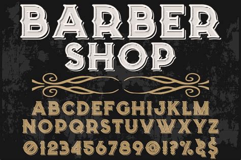 Premium Vector Font Handcrafted Typography Font Design Barber Shop