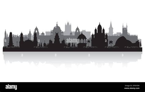 Kolkata India city skyline vector silhouette illustration Stock Vector ...