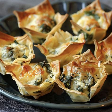 Spinach And Artichoke Dip Wonton Cups A Crowd Pleasing Appetizer