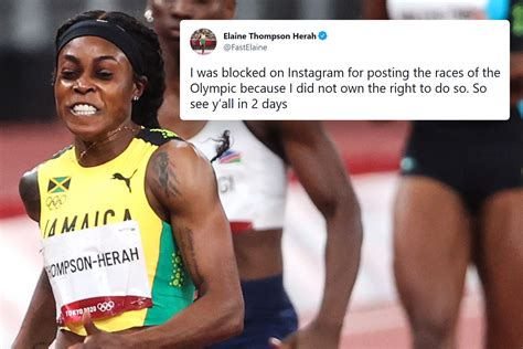 Tokyo 2020: Women’s sprint champ Elaine Thompson-Herah BANNED from Instagram after posting ...