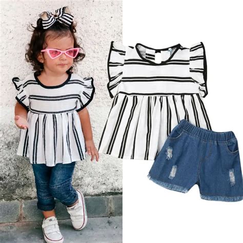 2019 Marca Criança Crianças Baby Girl Roupas de Verão Voar Manga