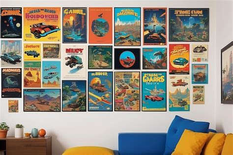 Premium Photo | Retro Gaming Nostalgia Classic Game Posters on Walls