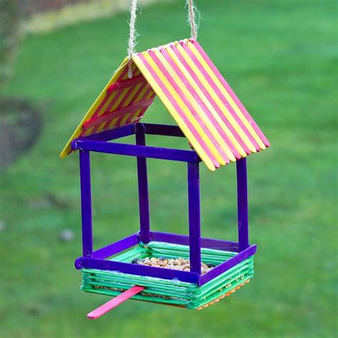 Pop Stick Bird House Feeder Free Craft Ideas Baker Ross Pop Stick