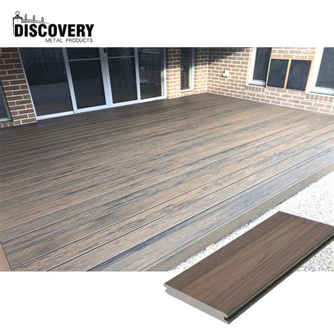 Eco Friendly Dark Grey 16FT Co Extrusion Solid Wood Composite Plastic