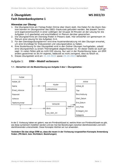 Dbs Ws Uebung Loesung Bungsblatt Ws Fach