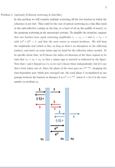 5 Problem 5. (optional) (Coherent scattering in thin | Chegg.com