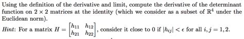 matrices - Derivative determinant function of a matrix - Mathematics ...