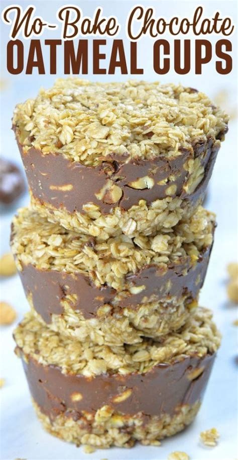 No Bake Chocolate Peanut Butter Oatmeal Cups Chocolate Desserts