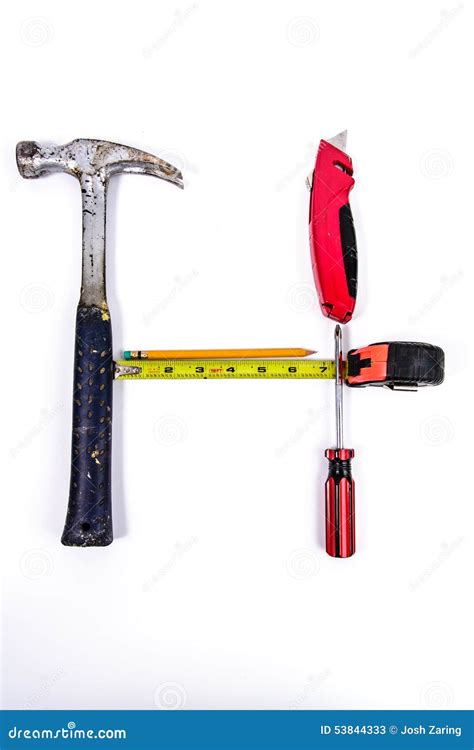 Tools In Shape Of H For Home Improvement Stock Image Image Of Knife