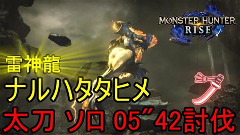 【モンハンライズ】太刀 ソロ 雷神龍 ナルハタタヒメ 054275 討伐【mhrise】 Youtube