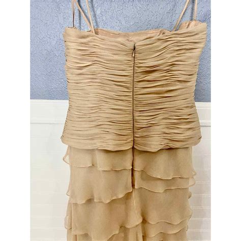 Jovani Vintage Nude Strapless Gown Ruched Bodice And Gem