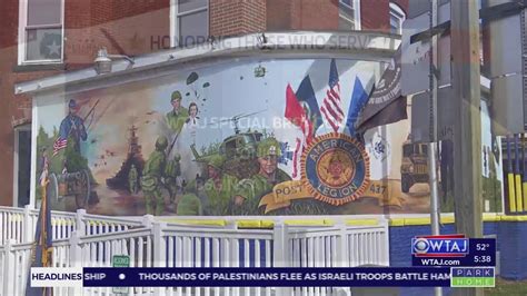 Philipsburg American Legion Unveils Mural Honoring All Veterans Youtube