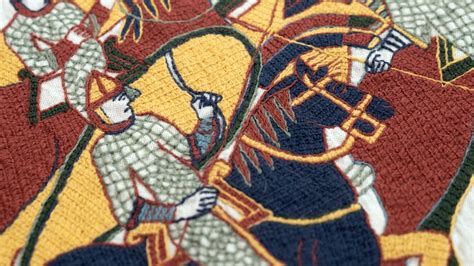 Wisbech Embroiderer Recreating The Bayeux Tapestry Passes Half Way