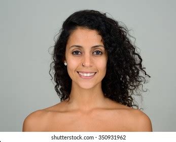 Portrait Beautiful Naked Brazilian Woman Smiling Stock Photo