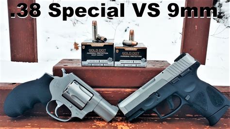 Short Barrels 9mm P VS 38 Special P Speer Gold Dot Ballistic Test