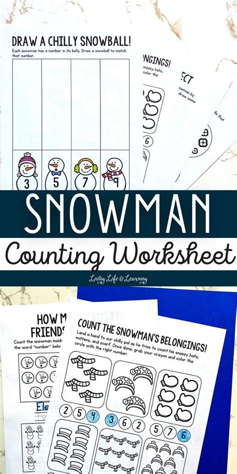 Snowman Counting Worksheet | Counting worksheets, Kids math activities ...