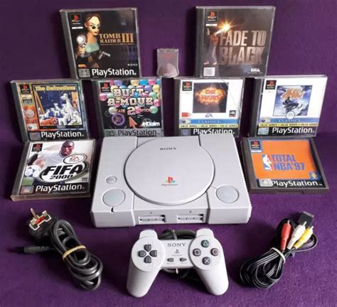 Playstation One Ps1 Console And Games Bundle Inc Tomb Raider And Die Hard