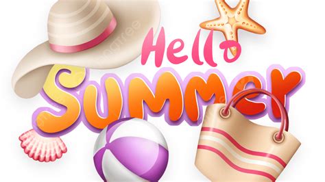 Hello Summer Png Picture Hello Summer Beach Orange Label Label Summer Hat Png Image For Free