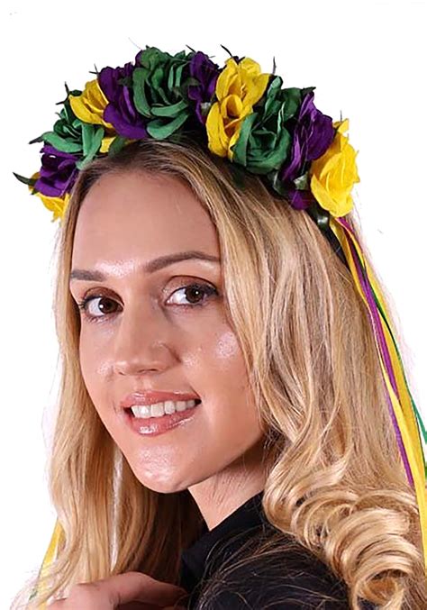 Mardi Gras Floral Crown Headband Costume Accessory