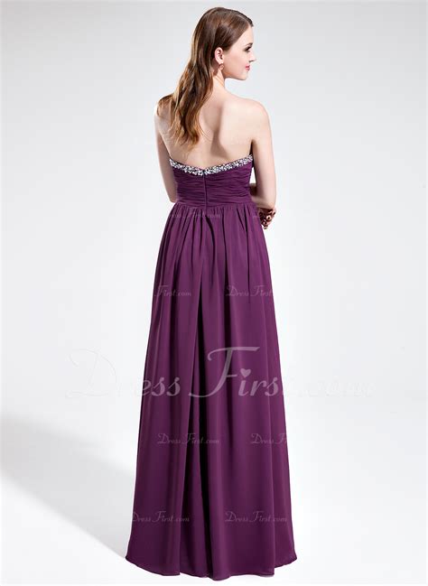 Empire Sweetheart Floor Length Chiffon Prom Dress With Ruffle Beading 018025602 Dressfirst